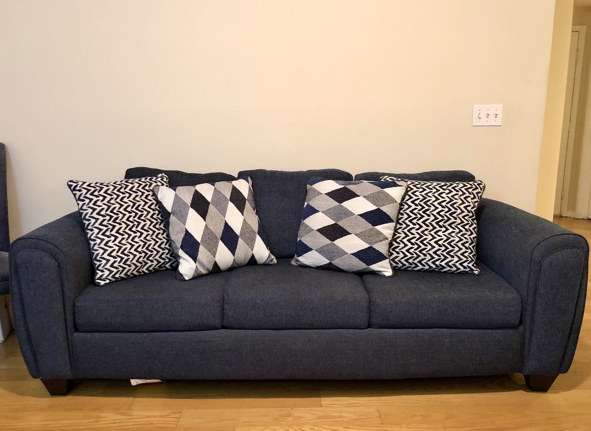 Sleeper sofa with cushions