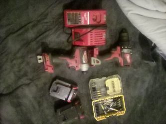 My Milwaukee impact drill set one drill one impact screw gun