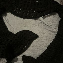 ROMWE Fairycore Summer Crochet Hollow Out Crop Sweater