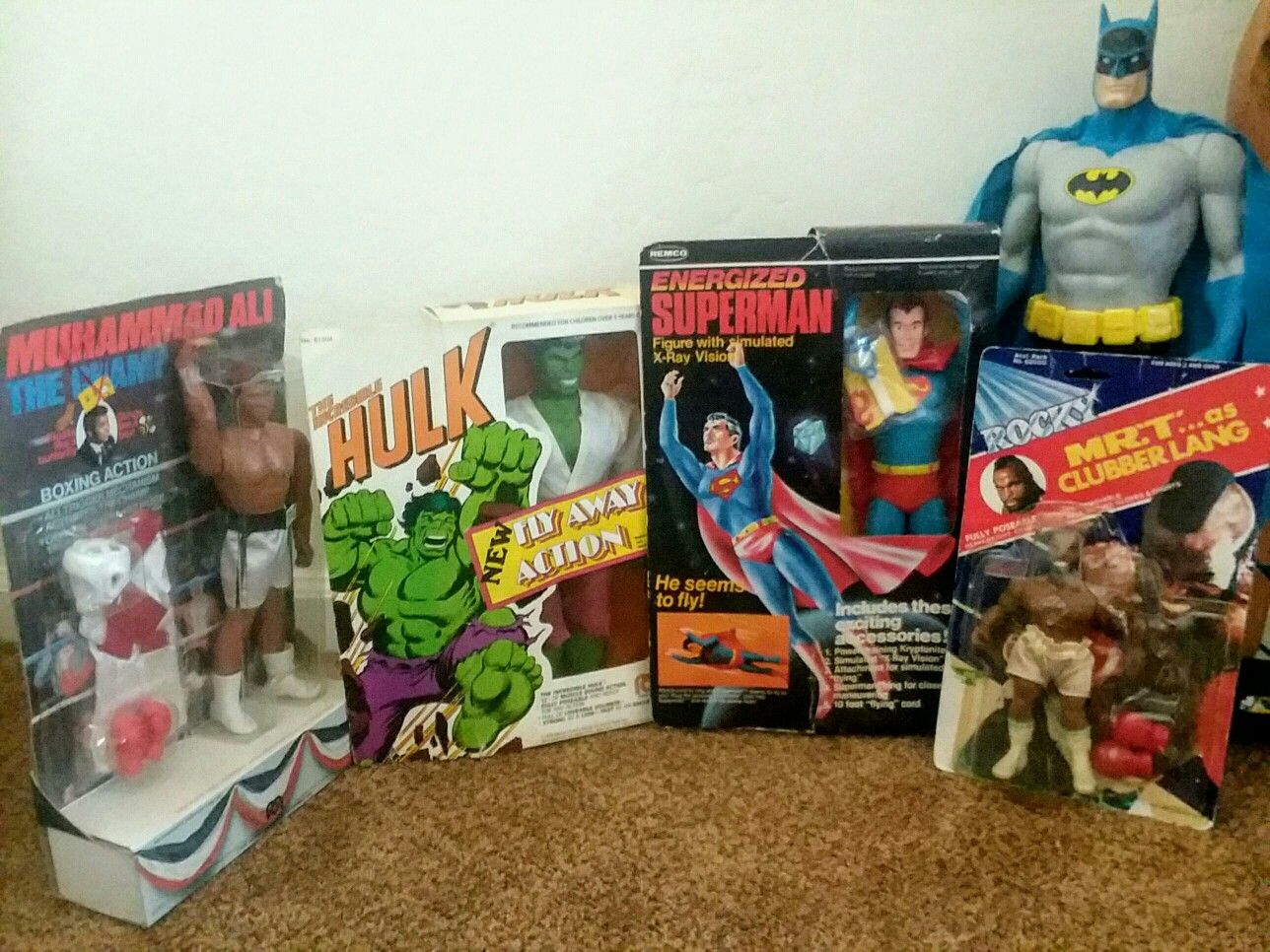 Vintage Toy Lot Mego Remco Hulk Superman Ali Rocky