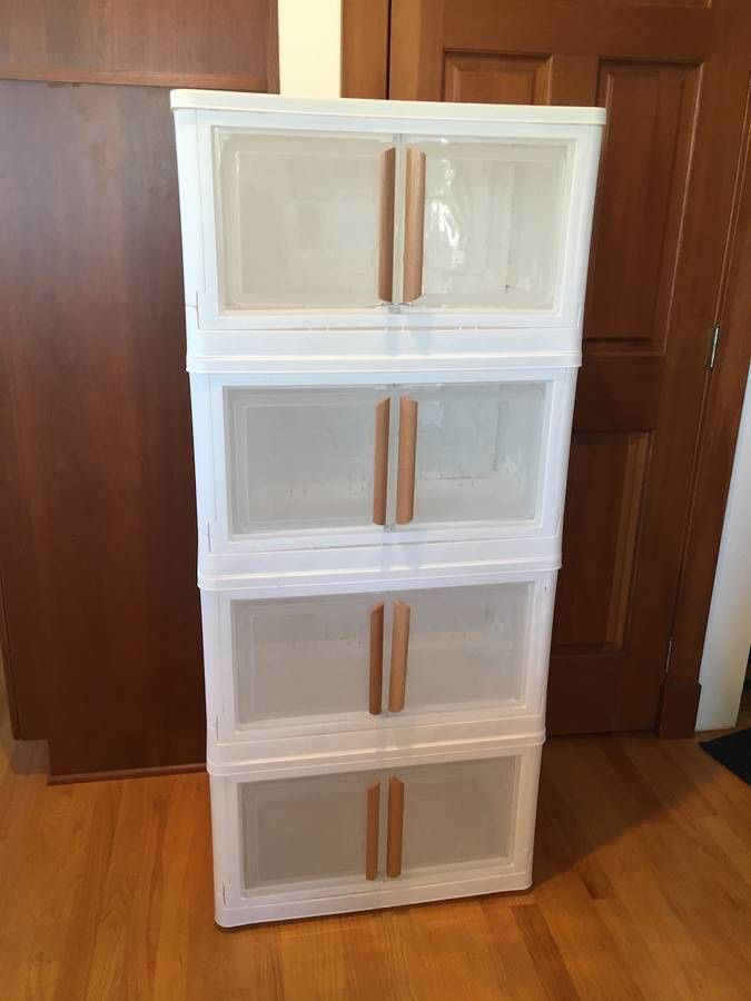 Large Stackable Storage Bins Clothes Linen Closet, Lids, Doors Wheels
