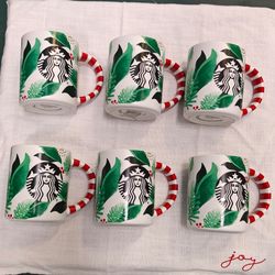 Starbucks Christmas Mugs Cups ( Set of 6) New