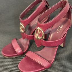 Gucci Burgundy Leather Pumps Sz. 37 1/2