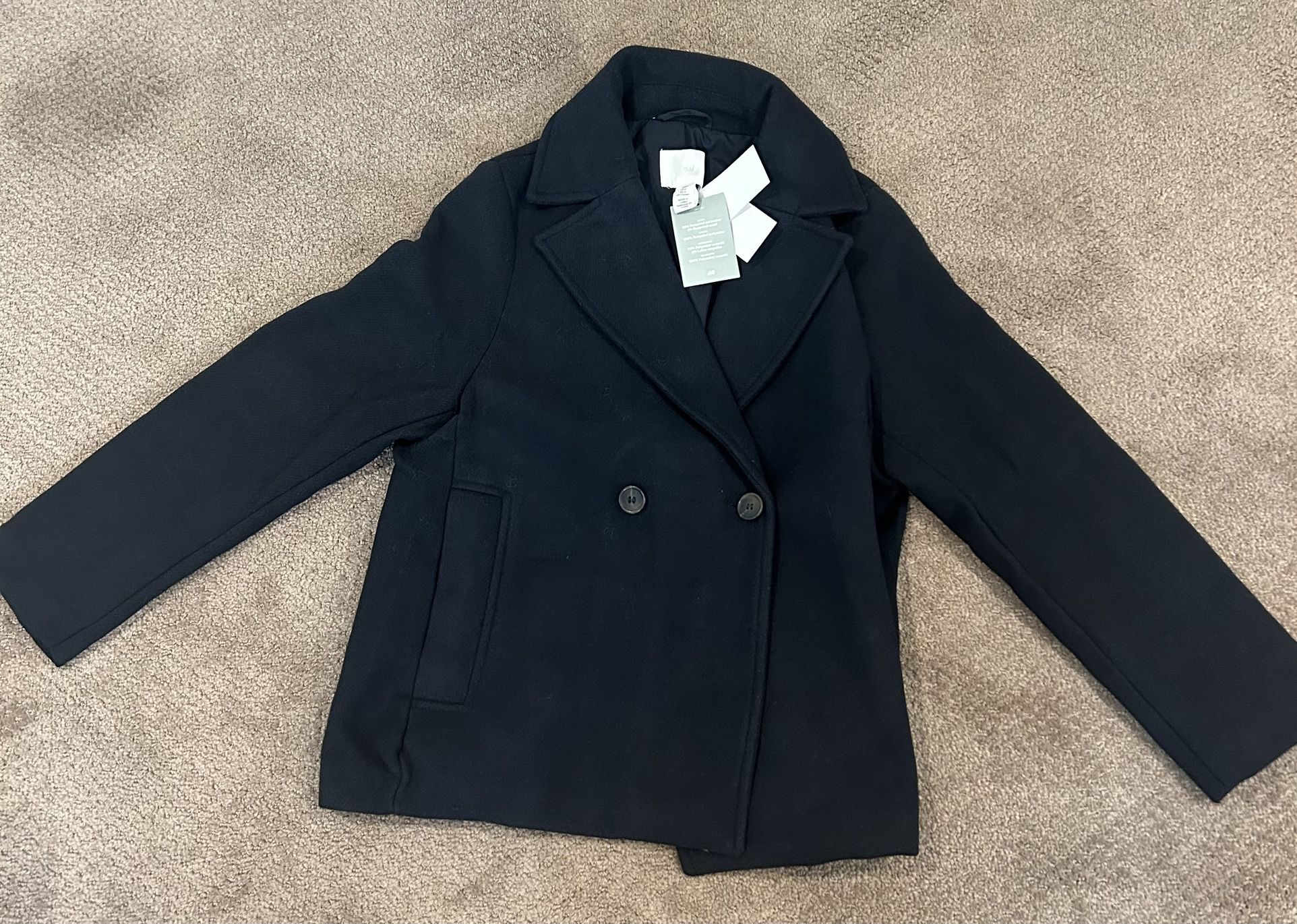 H & M Navy Wool Coat