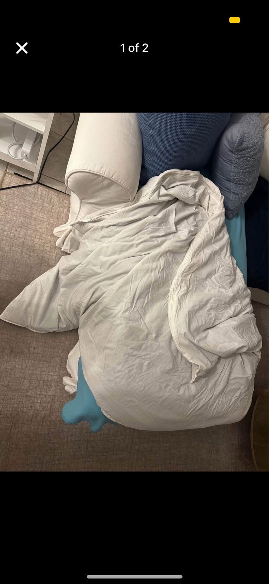 Weighted Blanket with White Duvet Cover