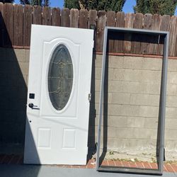 DOOR + FRAME + LOCK & KEY (used)