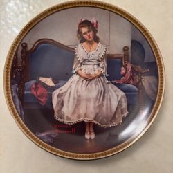 Vintage Edwin M Knowles Norman Rockwell Collector Plate - 1993 "Waiting At The Dance" Norman Rockwell's Rediscovered Women Plate Plate Number 14297 H
