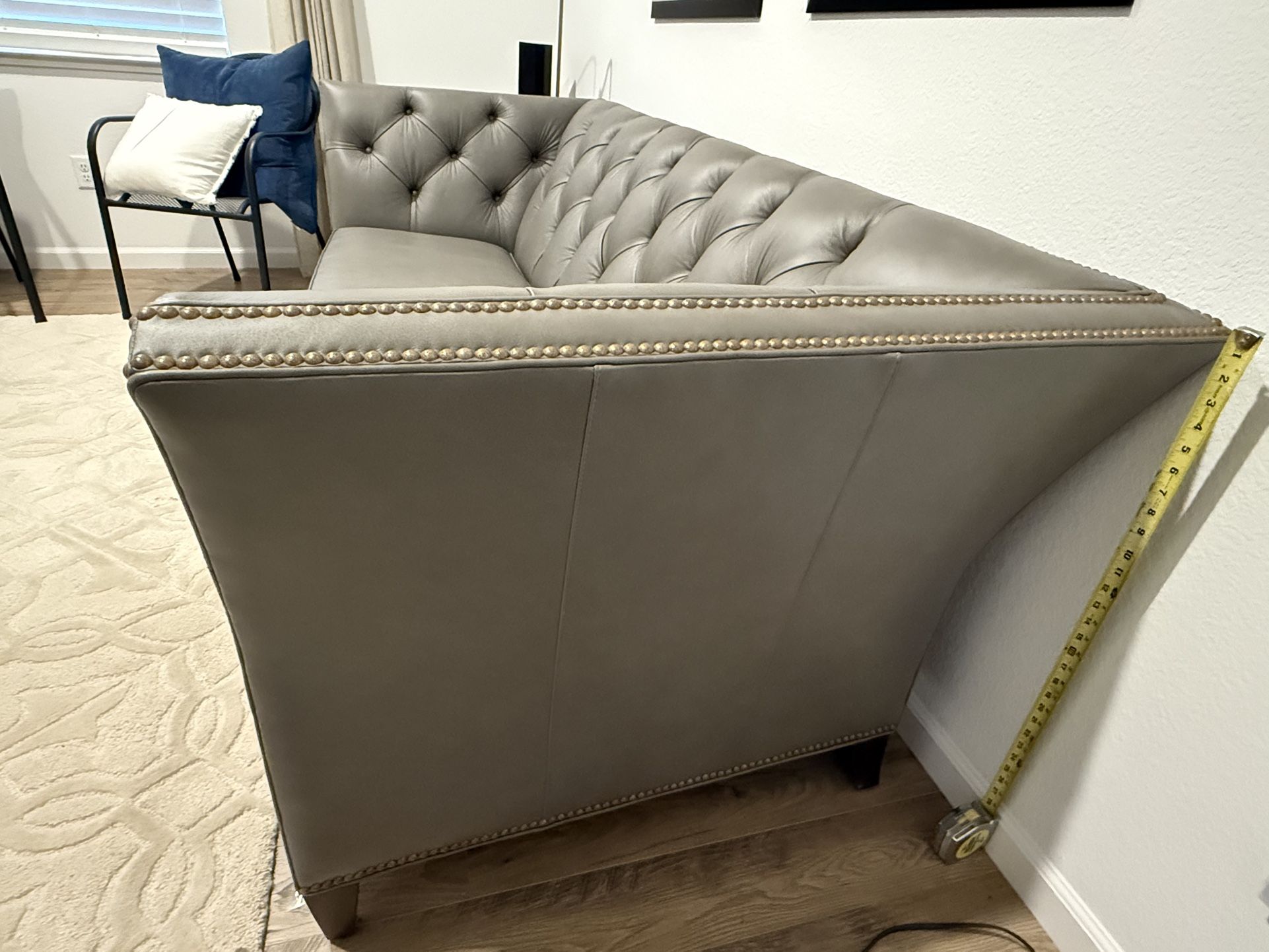 Ethan Allen Leather Shelton Sofa 88”