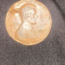 1975 No Mint Lincoln Penny Multiple Errors (No Reverse)