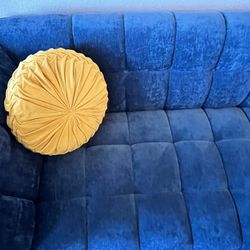 Designer, Blue Velvet Couch – Yours for $650  (Like New) 💙