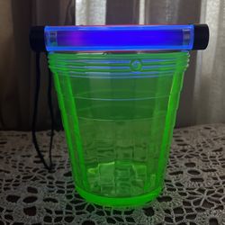 Vintage Depression Green Uranium glass ice Bucket