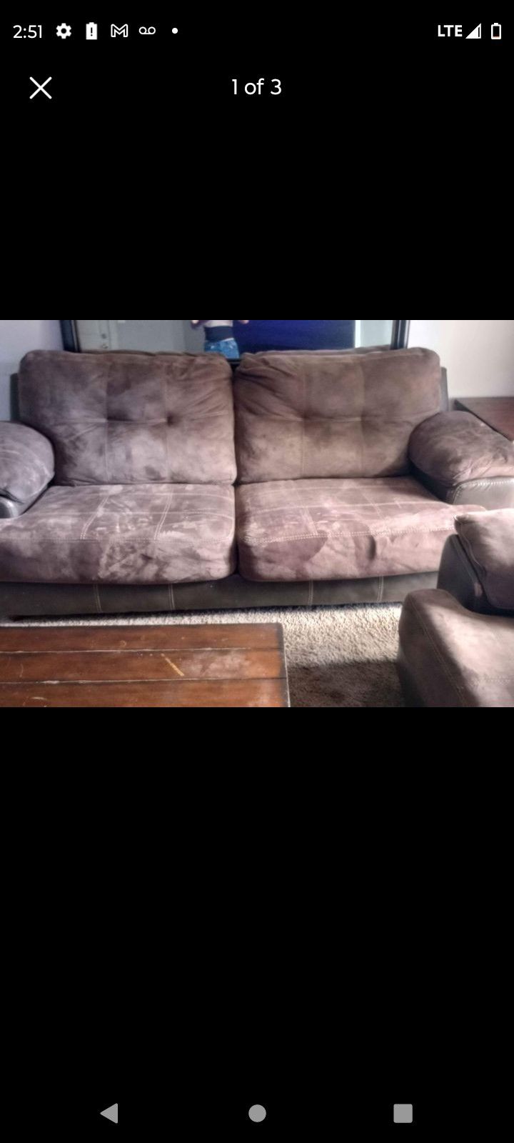 Brown Couches Set For Sale