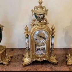 Antique Clock Set Made In Italy