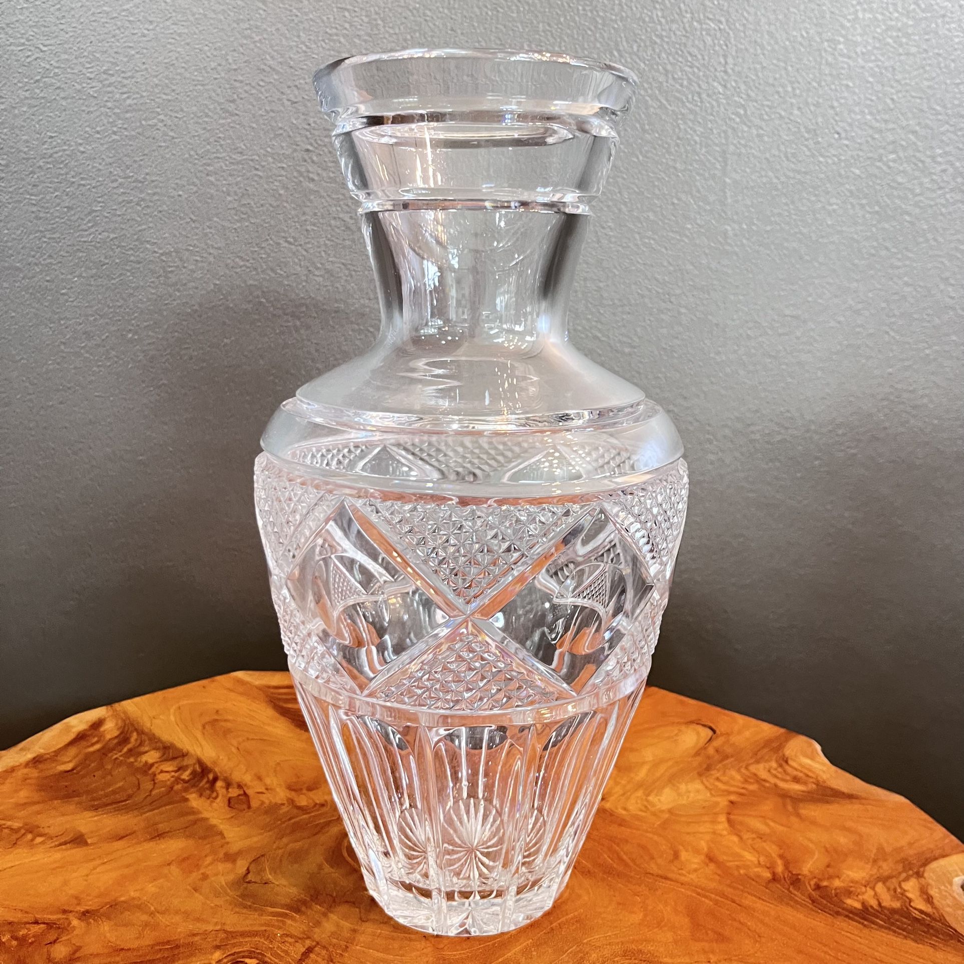 Stunning Crystal Vase  Fresh Flowers Decorated  Geometric Shapes Not Your Grandma’s Vase  12” Perfect For Flowers