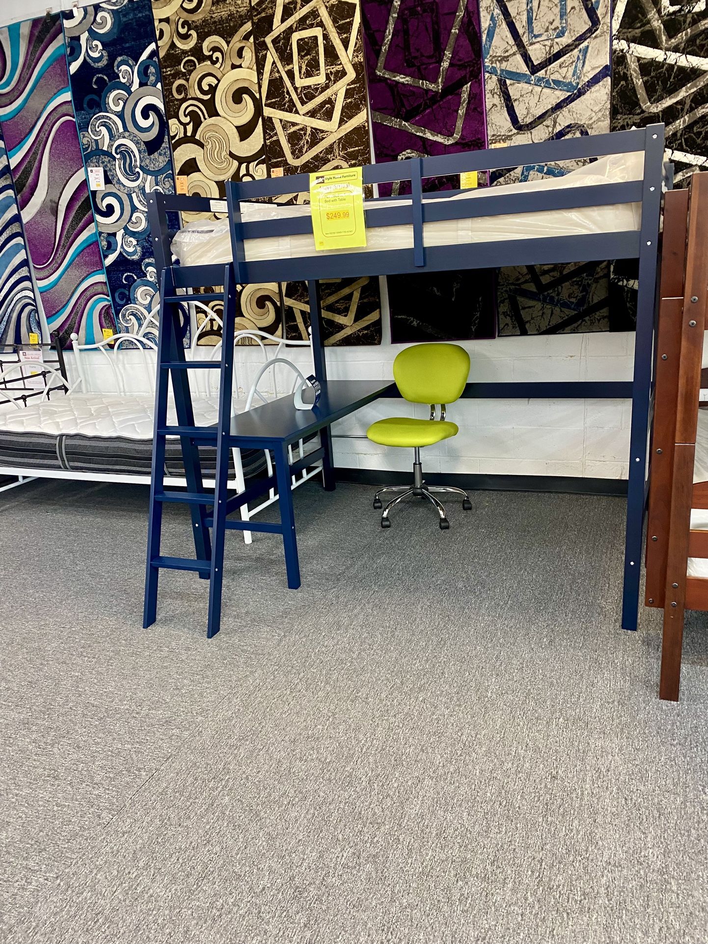 Full Size Loft Bed With Table $249