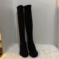 Stuart Weitzman Boot, Black suede stretch sz 10 M