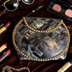Marbled Look Purse.. Brand New Mother Of Pearl Clutch 