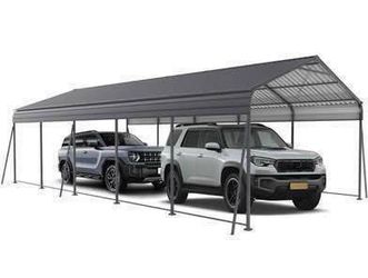 New in Box Metal Carport 13 ×26.5 FT Heavy Duty with Galvanized Steel Roof Metal Garage Canopy