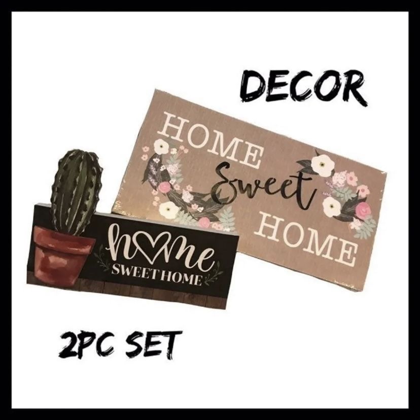 NWT 2pc Home Sweet Home Decor