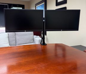 TWO (2) HP V22 FHD Monitors (MOUNT & HDMI INCLUDED)