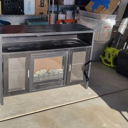 Led Entertainment Cabinet Center Dresser Fireplace Mantle TV Stand Like New 