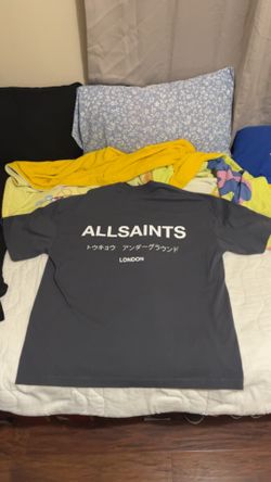 Large, grey All Saints oversized t-shirt