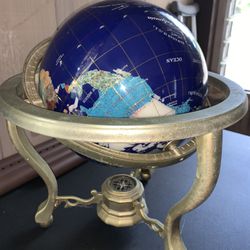 Globe Glass/Marble Brass Compass