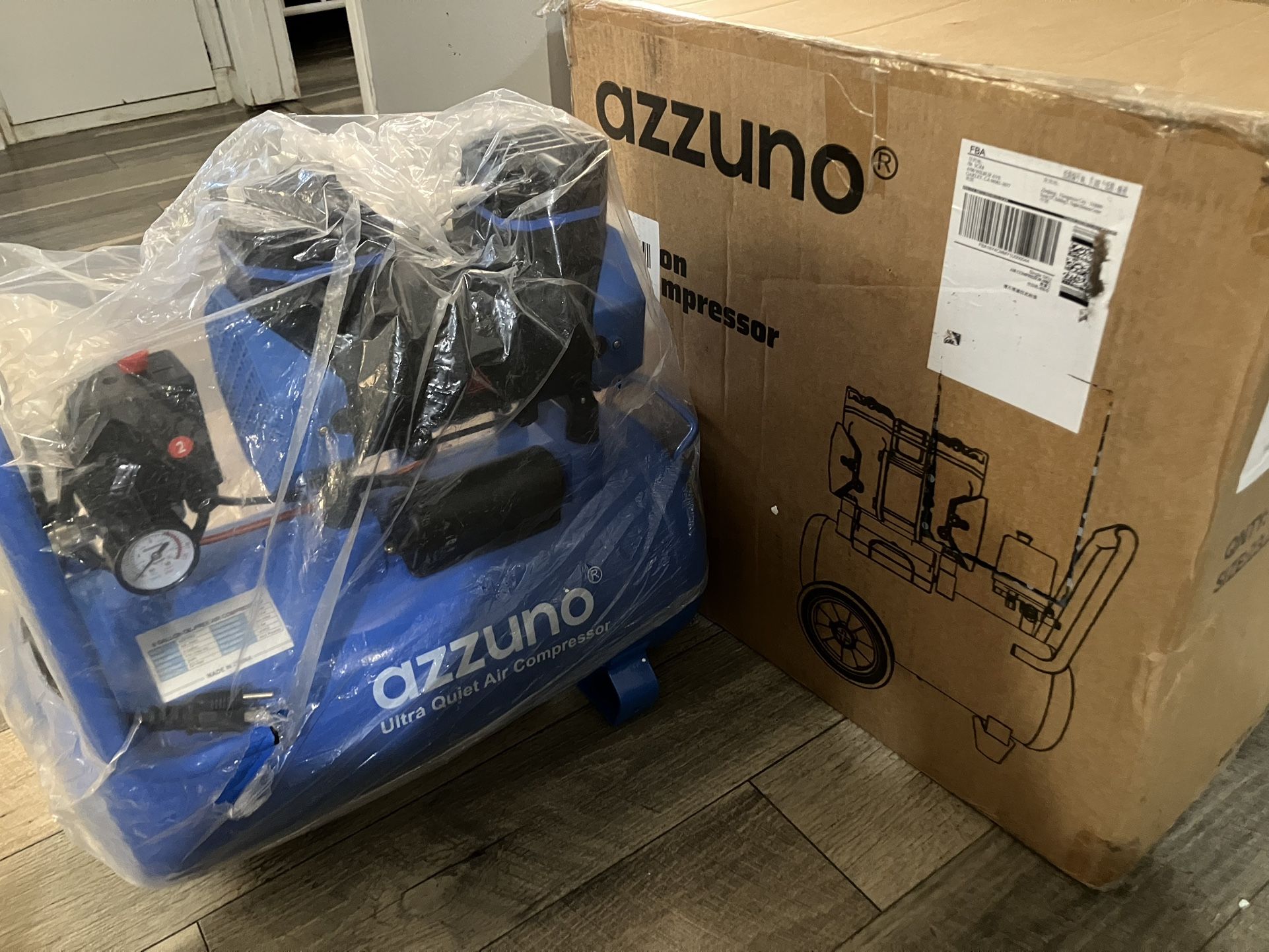 AZZUNO 8 Gallon Air Compressor, 4.2CFM@90PSI Oil Free Air Compressor Tank & Max.145PSI Pressure, 70 dB Ultra Quiet Compressor for Auto Repair, Tire In