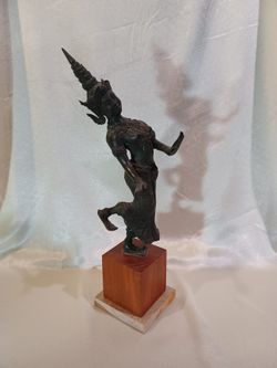Vintage Bronze Sculpture Dancer Thailand Mid-to-Early 20th Century