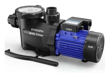 Aquastrong 1HP In/Above Ground Pool Pump with Timer, 115V,