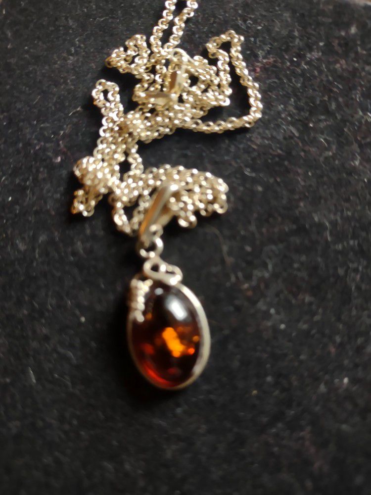 Vintage Sterling Baltic Necklace