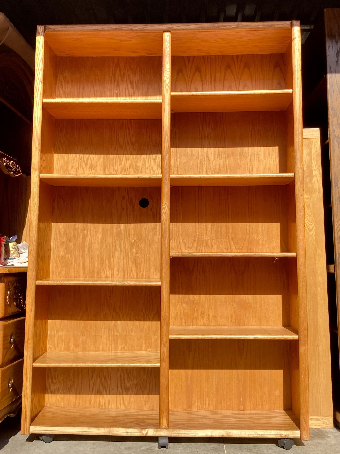 Oak 4’ X 6’ Bookcase Storage Display Shelving