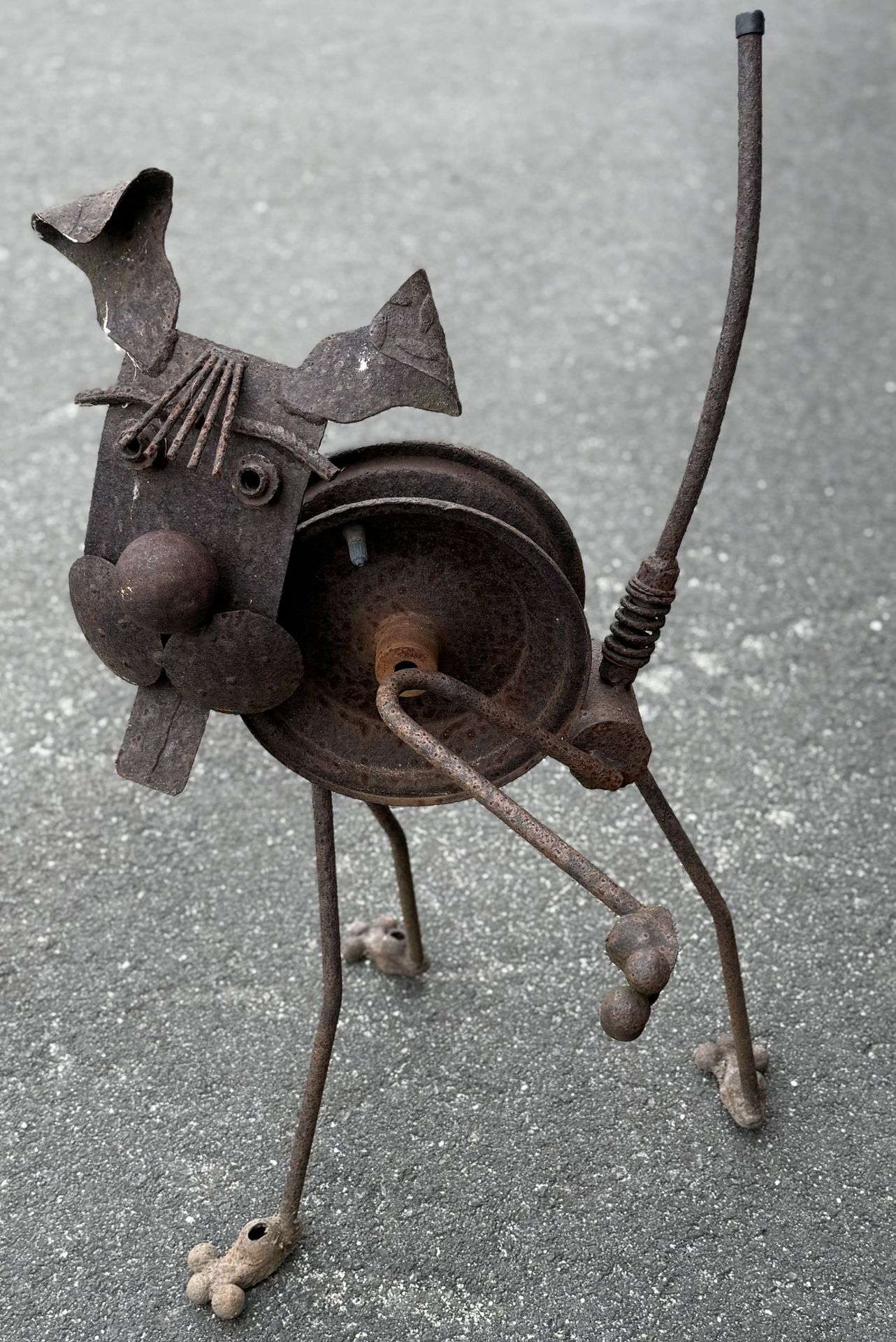 Vintage Metal Dog Lifting Leg To Pee Lawn Garden Ornament Art Sculpture