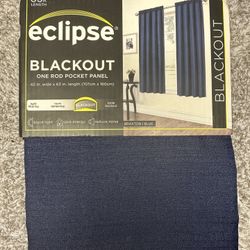 Blue Blackout Curtain. One Panel 