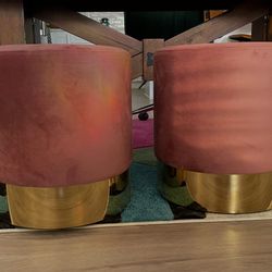 velvet / metal ottoman stools