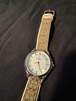 Women’s coach leather and stainless steel watch