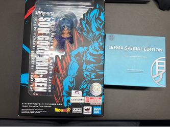 Sh Figuarts EE Kaioken Blue Goku With Lefma Heads