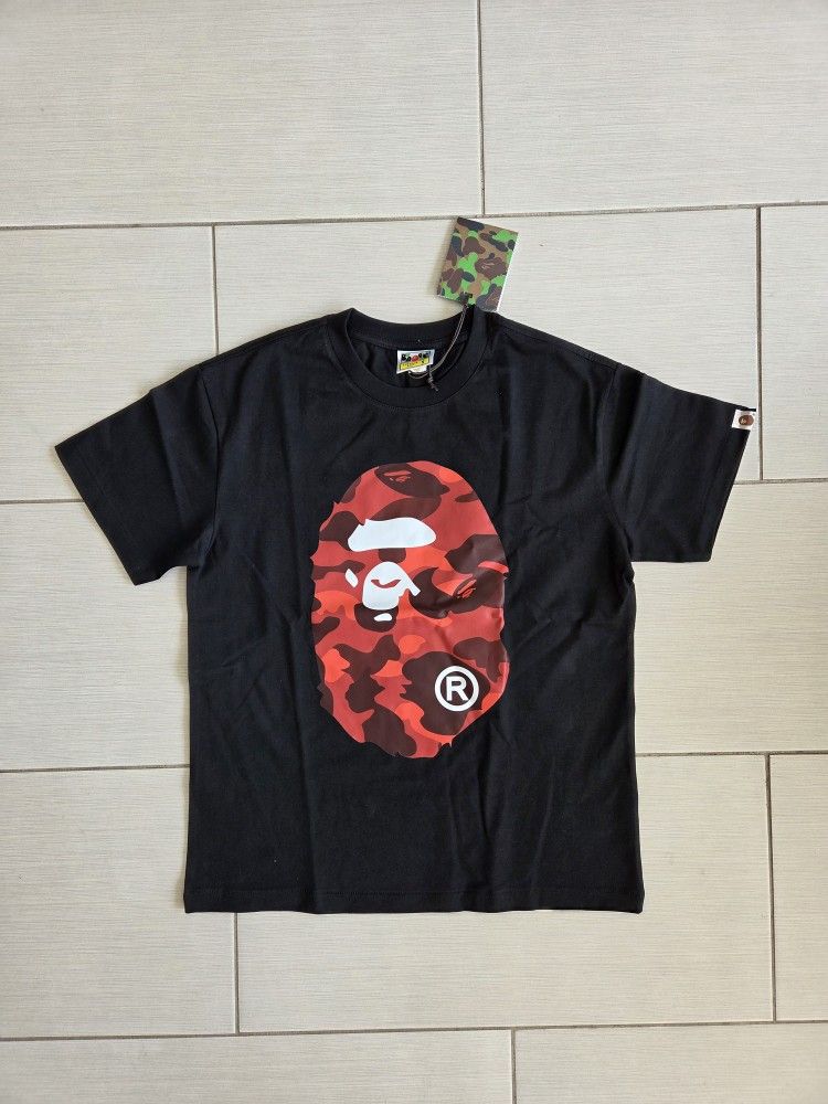 BAPE Color Camo Big Ape Head Tee 'Black/Red