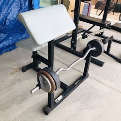 Preacher Curl Bench, Curl Bar, Weights