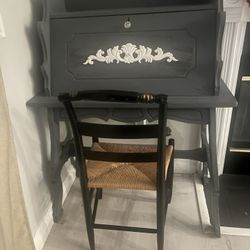 Vintage Chair With Black Chair