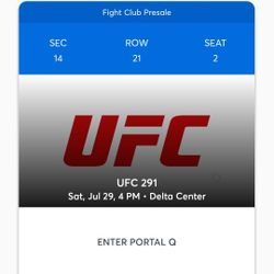 1 Ticket UFC 291 Lower Level Near Aisle 