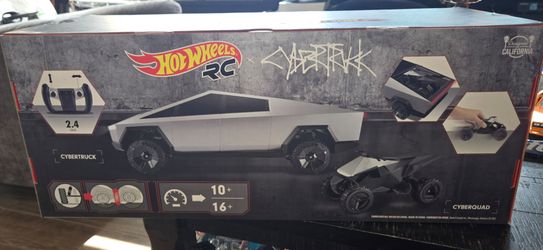 Hot Wheels Tesla Cybertruck and Cyberquad 1:10 Remote Control Car