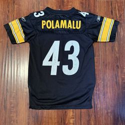 Troy Polamalu NFL Youth/Kids Reebok Steelers #43 On Field Jersey Sz 8 Small Read  