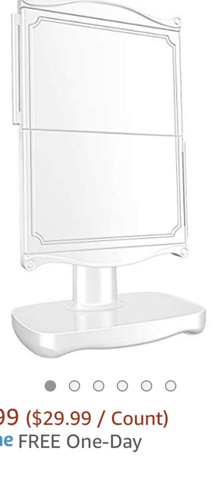 Aesfee Makeup Mirror Vanity Mirror with Lights, 1x/2x/3x Magnification LED Lighted Trifold Cosmetic Mirrors, 3 Colors Dimmable Touch Control Switch, D