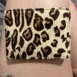 Genuine Leather Leopard Print Wallet