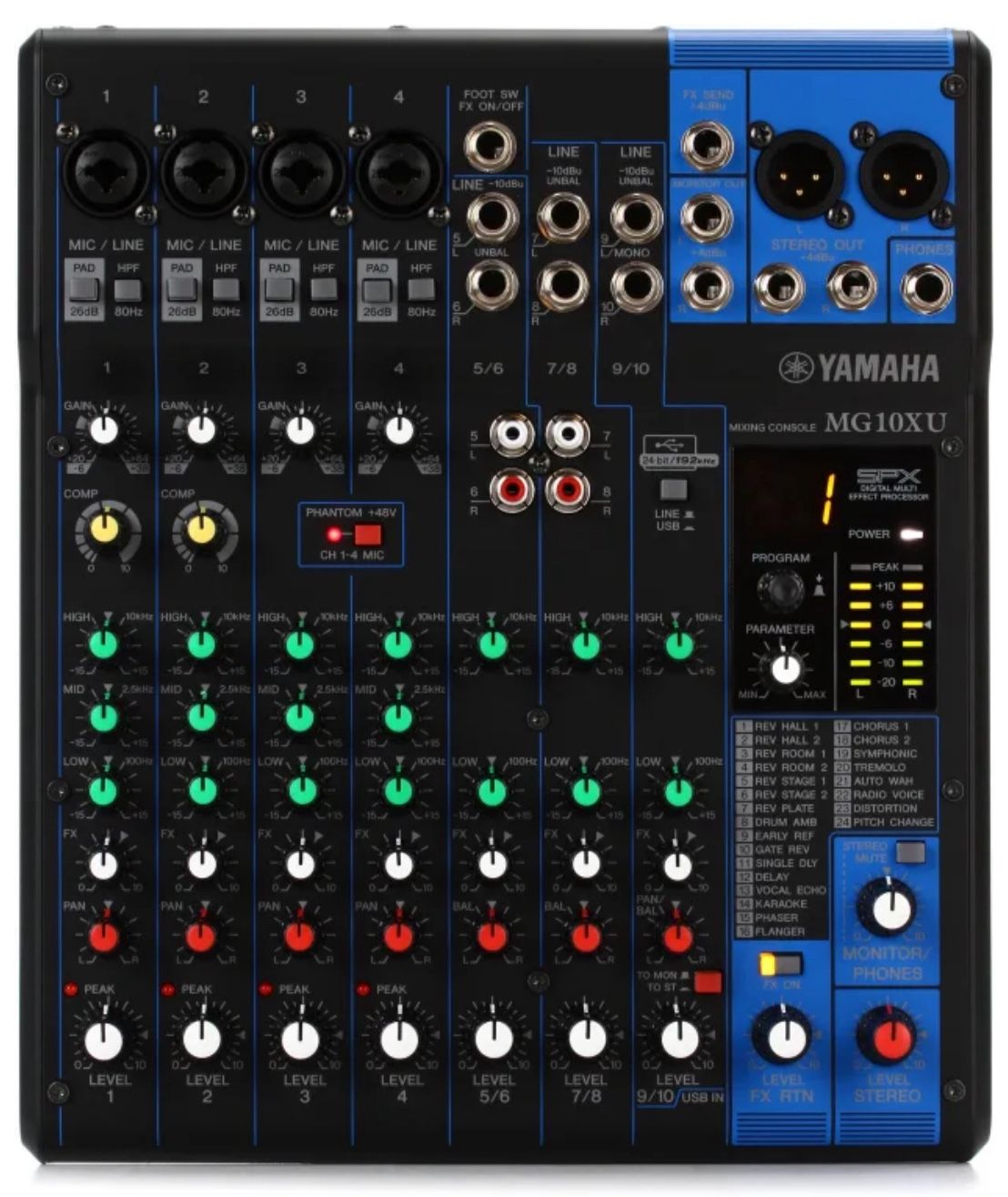 Yamaha MG10XU 10-channel Mixer with USB and FX