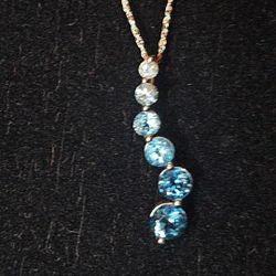 10k Gold Sapphire Necklace Mother Day sale