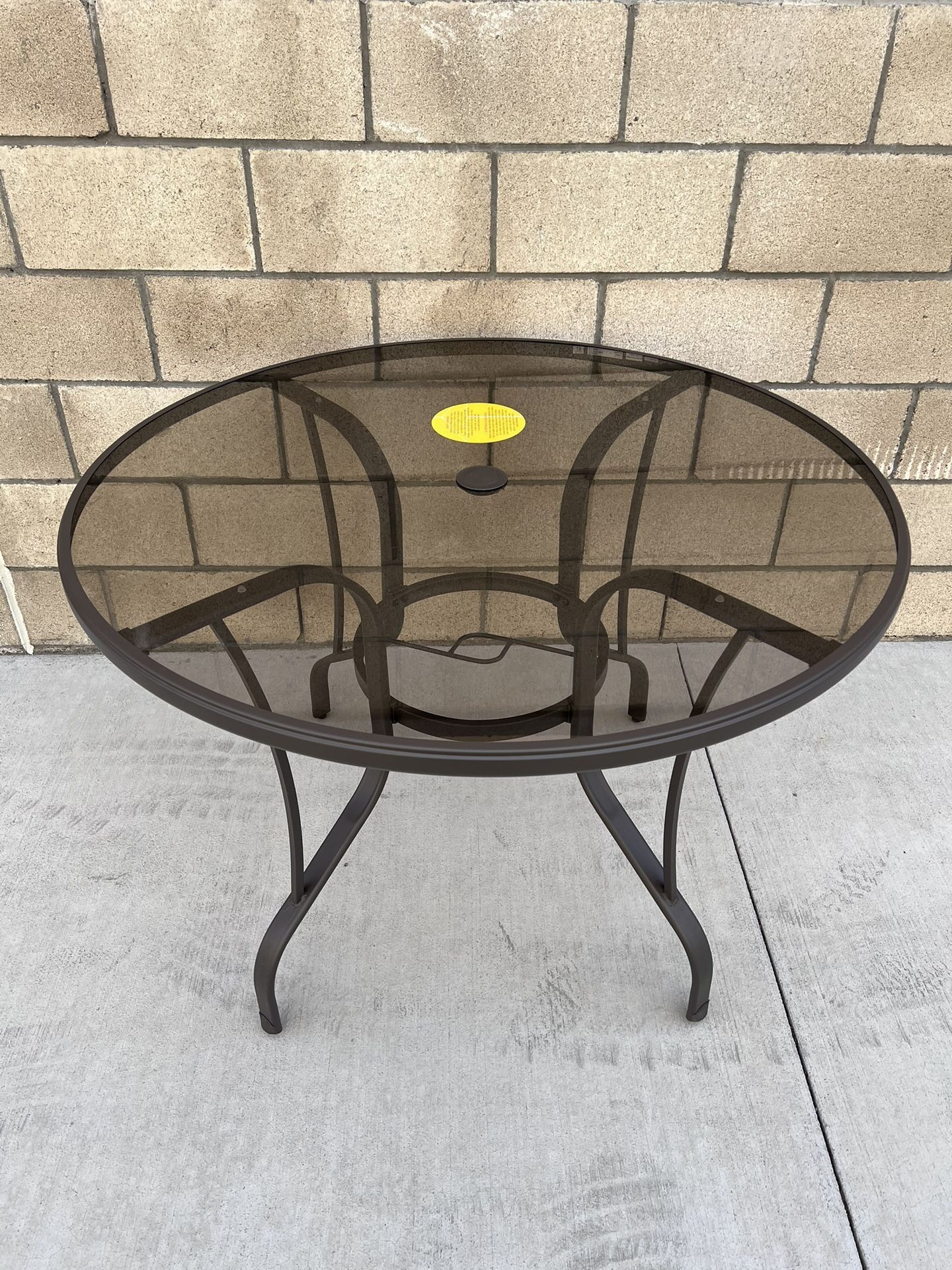 NEW StyleWell 42" Mix & Match Steel Round Outdoor Patio Dining Table w/ Bronze Smoky Glass **5 Available, $50 Each**
