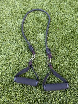 40 lb Heavy-Duty Exercise Resistance Band w/ Foam Handles & Carabiners
