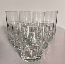Crate & Barrel Impression Glass Set (10 Pieces) – Double Old Fashioned + Cooler Glasses